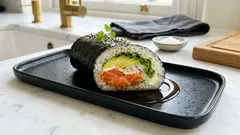 Sushi burrito al salmone: il trucco per un rotolo compatto, facile da tagliare