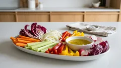 Pinzimonio croccante: verdure fresche e emulsione olio e limone pronta in 5 minuti