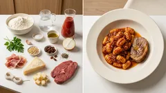 Gnocchi napoletani senza patate: sugo lungo con braciola e scamorza filante