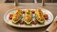 Zucchine ripiene di tonno al forno: gratinate e leggere, perfette anche fredde