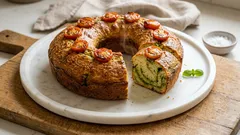 Ciambella rustica ricotta e pesto: soffice, profumata e perfetta per aperitivo o cena