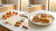 Albicoccole di pasta sfoglia: fagottini con albicocche e amaretto pronti in 10 minuti