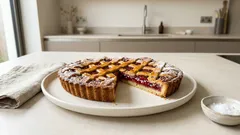 Torta Linzer: la crostata alle mandorle con confettura rossa e griglia perfetta