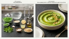 Hummus di piselli cremoso e verde brillante: pronto in pochi minuti