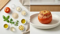 Pomodori ripieni al forno con riso e formaggi: morbidi e profumati